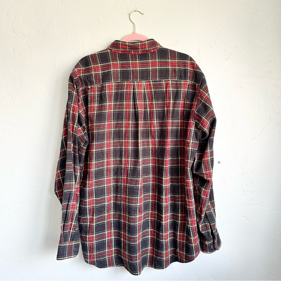 L.L. Bean | Men's‎ Scotch Plaid Flannel Button Down Shirt Large Fall Holiday - Picture 3 of 5
